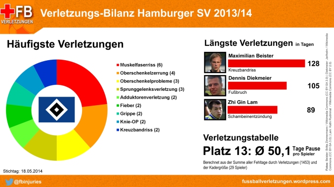 Verletzungs-Bilanz Hamburger SV 2013/14